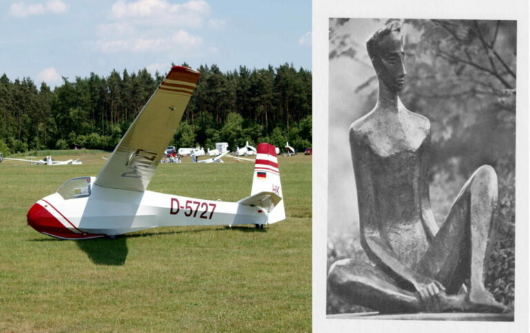 Besondere Angebote: die K8b-D-5727 mit dem Namen Edith und Fred (©Rolf Meierkord) und das Kunstwerk „Erwartungen“ Foto: Stefan Böhme (abfotografiert)