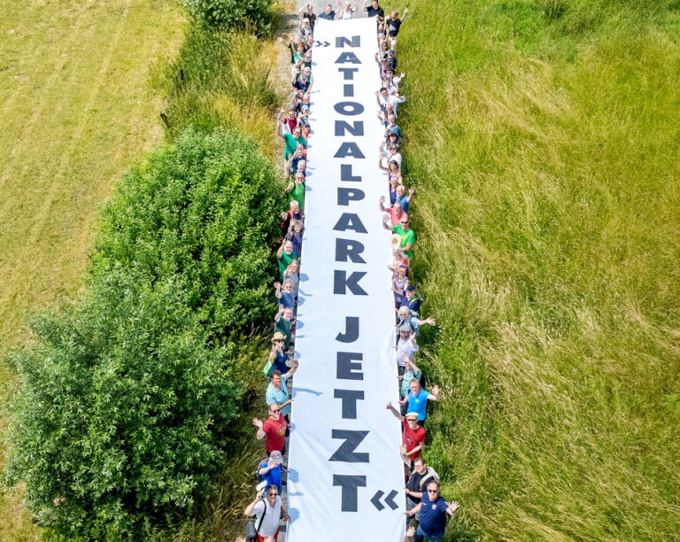 Banner Nationalpark. Foto: BÜNDNIS 90/DIE GRÜNEN