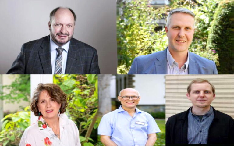 Suchtexperten und Expertinnen des Landschaftsverbandes Westfalen-Lippe (LWL) zum Thema Legalisierung von Cannabis: Dr. Ingbert Rinklake (ärztlicher Direktor der LWL-Maßregelvollzugsklinik Schloss Haldem in Stemwede und des LWL-Therapiezentrums für Forensische Psychiatrie Münsterland in Hörstel), Frank Schulte-Derne (Sachbereichsleiter der LWL-Koordinationsstelle Sucht), Jutta Settelmayer (Chefärztin der Abteilung für Suchtmedizin der LWL-Klinik Münster), Stefan Kühnhold (Leiter des Zentrums für Suchtmedizin der LWL-Kliniken Warstein und Lippstadt) und Arne Lueg (Chefarzt der Abteilung für Suchtmedizin in der LWL-Klinik Dortmund) Fotos: LWL, Collage: Redaktion