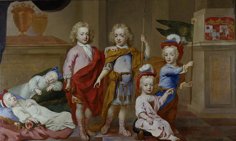 Sicherer Erhalt der Dynastie: Kinder des Grafen Friedrich Adolf zur Lippe aus erster Ehe, Hans Hinrich 
Rundt, 1701, Öl auf Holz / Foto: Lippisches Landesmuseum Detmold