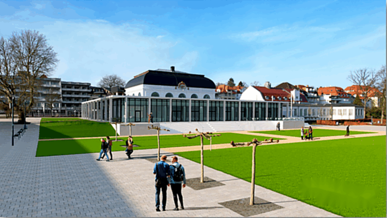 Das Kurhaus in Zukunft. Der Außenbereich aus Sicht des Kurparks. Foto: Eggersmann Gruppe