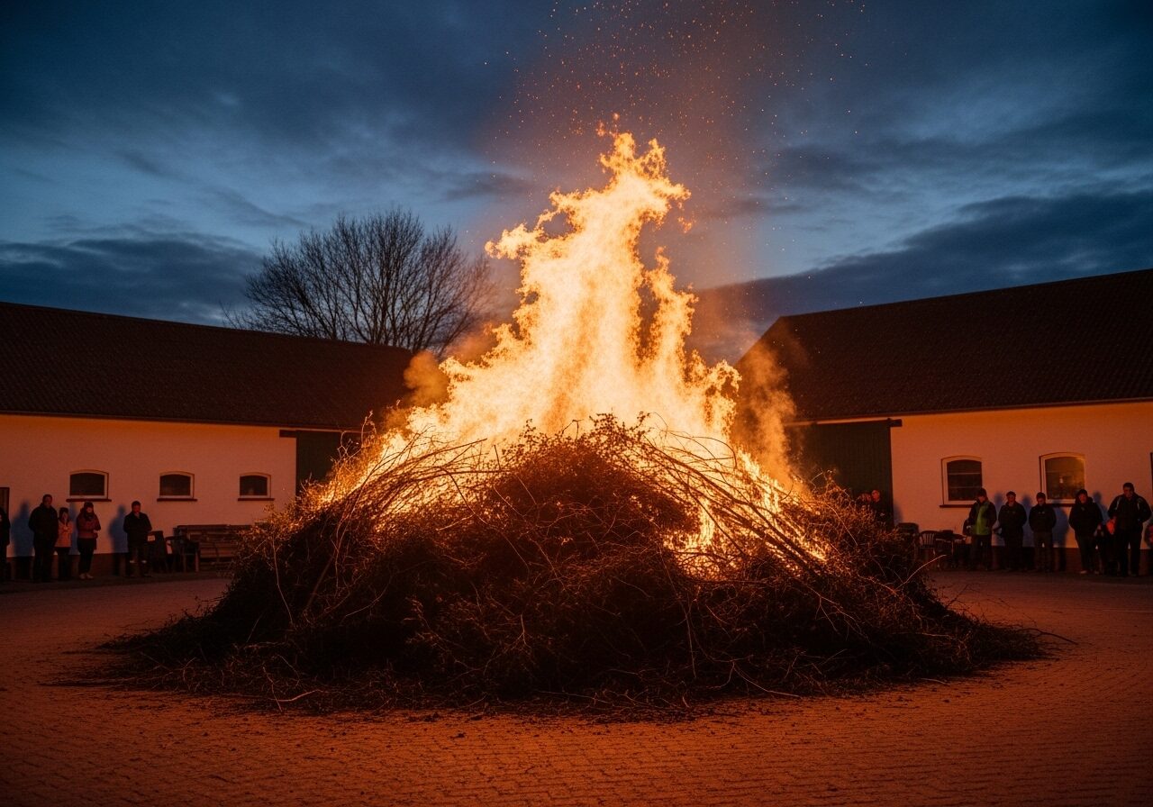 Heimatverein Werl-Aspe sammelt Grünschnitt zum Osterfeuer. Foto: KI-generiert