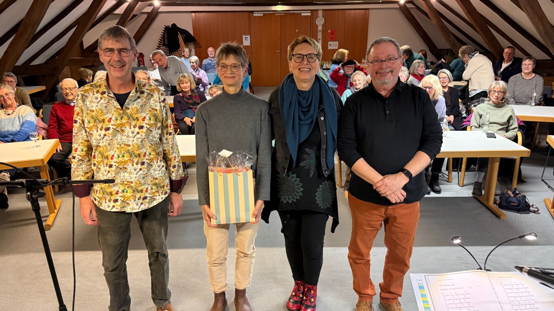 Zu Gast aus der Partnerstadt Osterburg: (v.l.) Edgar Kraul, Anna Radtke, Danuta Ahrends, Thomas Stein. Foto: Privat