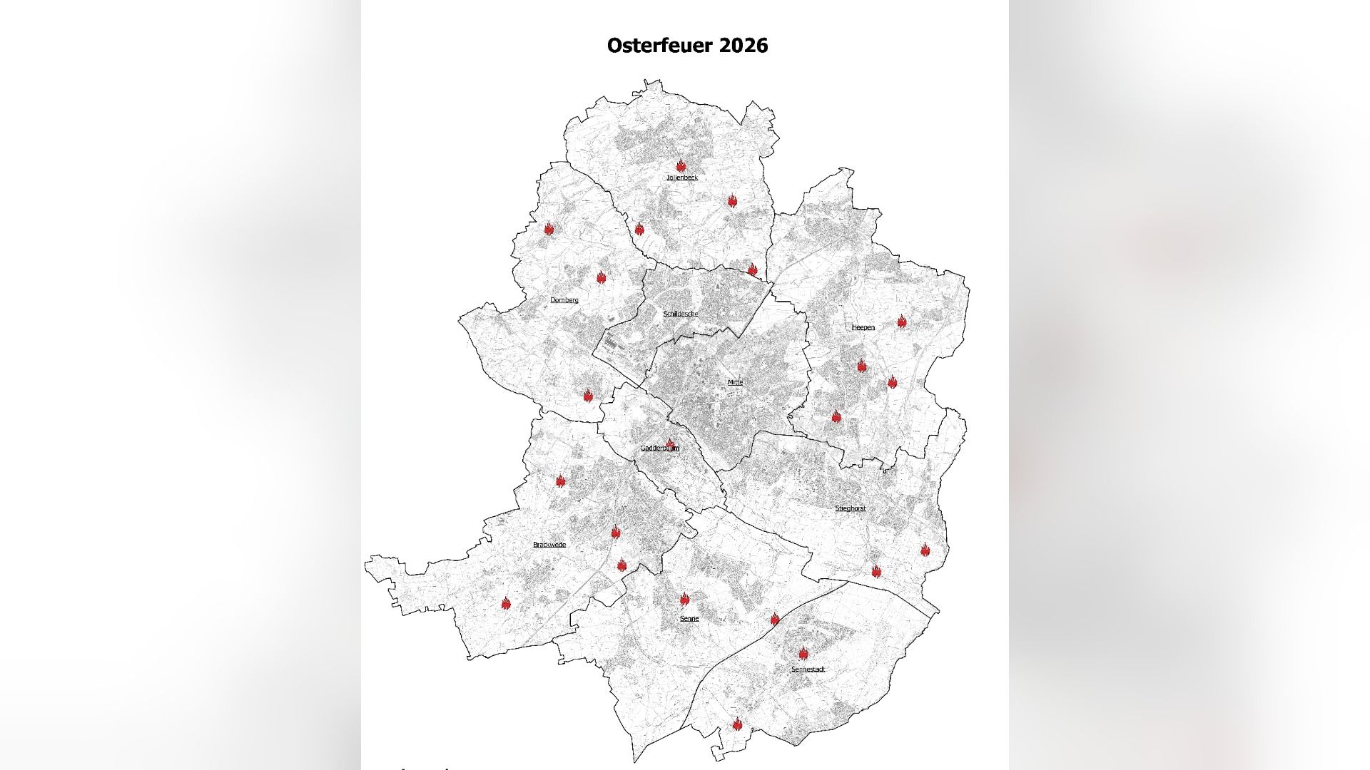 Osterfeuer Veranstaltungen 2026. Foto: © Stadt Bielefeld, Umweltamt und Ordnungsamt