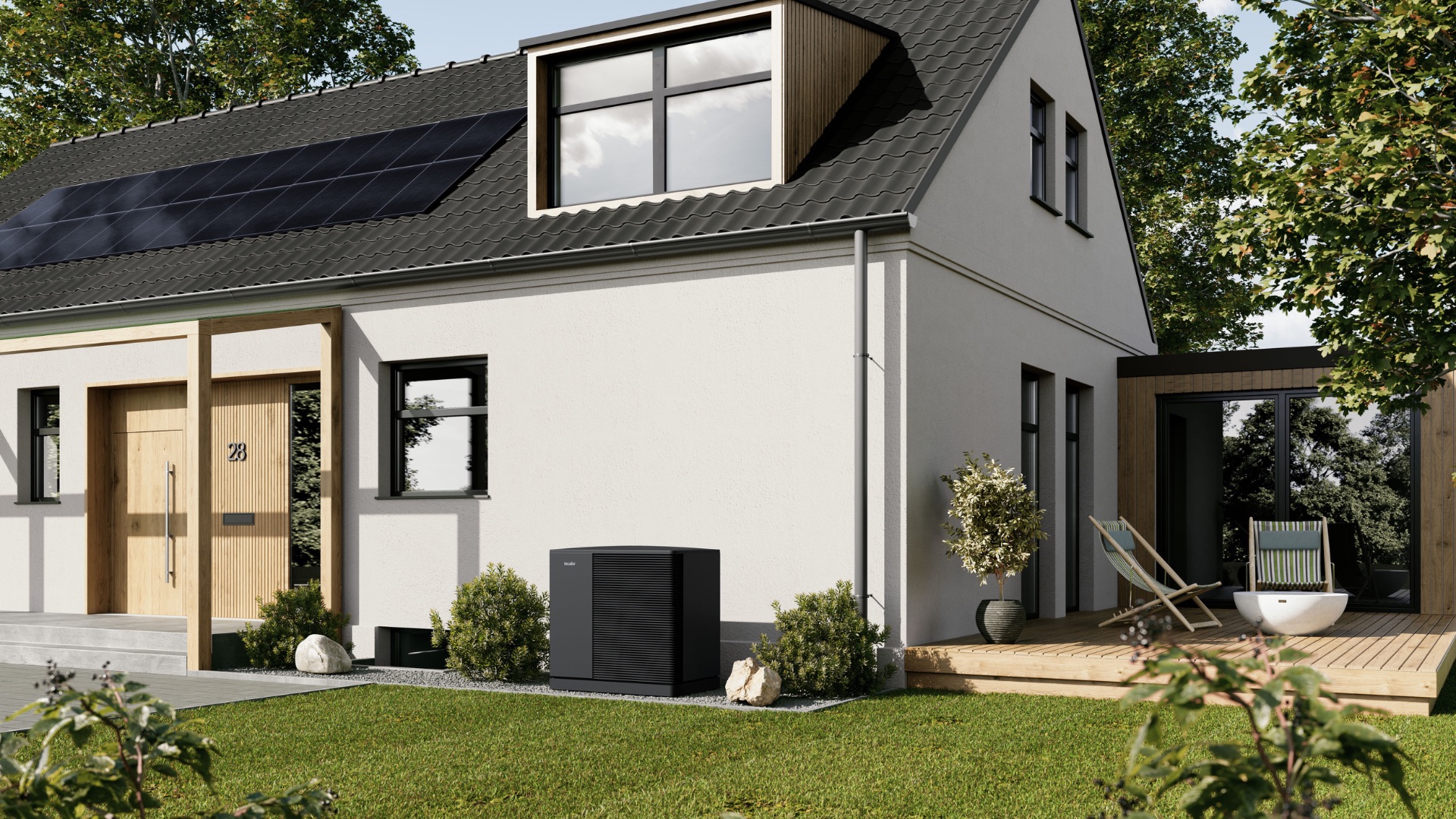Schneller ins neue Zuhause: Der Trend zum Fertighaus hält an – meist in Kombination mit Wärmepumpe und Photovoltaik. (Foto: DJD/tecalor)