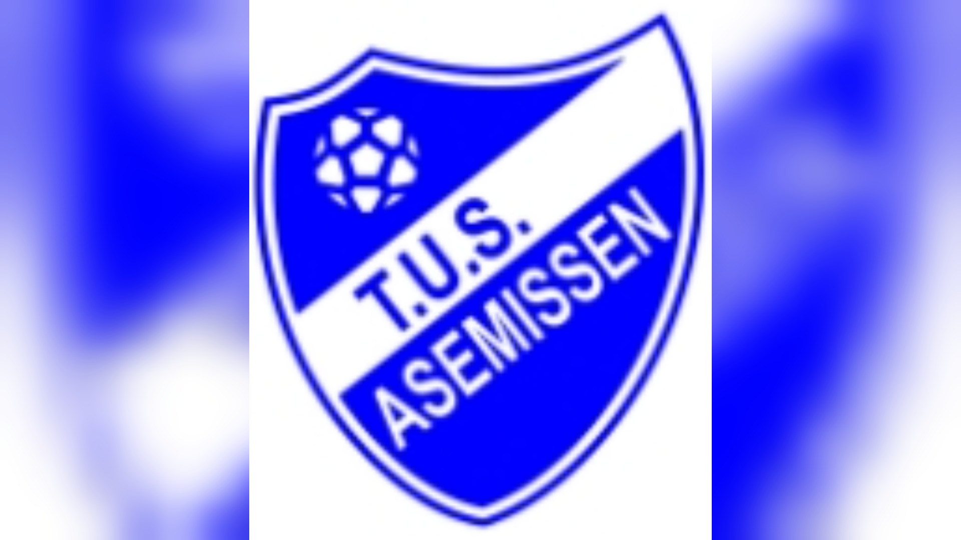 Blau-weißes Wappen des Sportvereins T.U.S. ASEMISSEN mit einem Fußball und dem Vereinsnamen