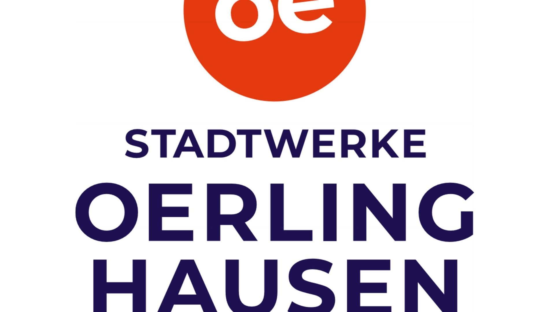 Logo mit rotem Kreis und weißem "oe", darunter der Schriftzug "STADTWERKE OERLINGHAUSEN" in dunkelblau