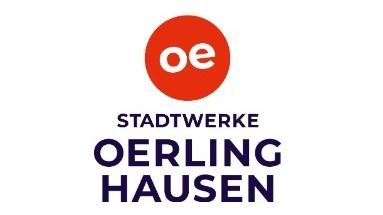 Logo der Stadtwerke Oerlinghausen mit orangem Kreis und den Buchstaben "oe